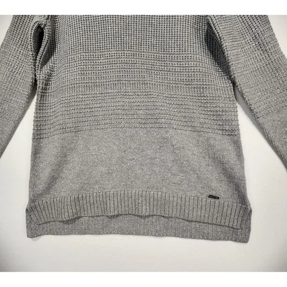Calvin Klein Women's Classic Tutle Neck Elegant Cozy Gray Sweater Size M - Picture 2 of 9